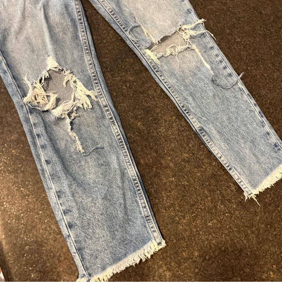 H&M denim jeans size 2 low waist oversized distressed - Picture 4 of 4